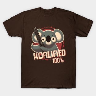 Koalified 100% - Funny Pun - Qualified Seal of Approval - Cute Koala T-Shirt